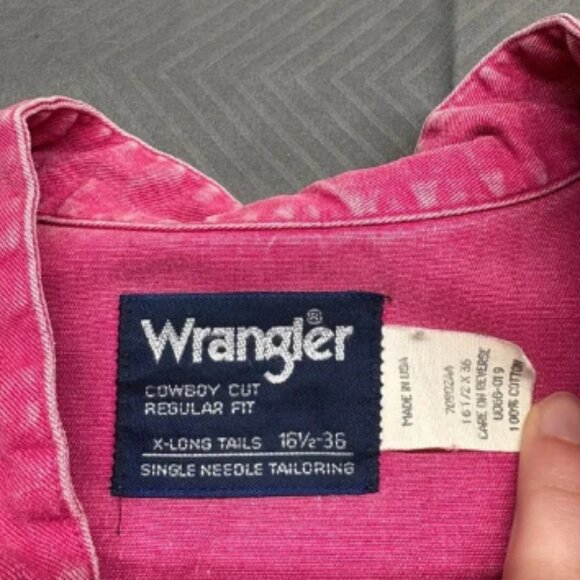 Vintage Wrangler Western Men’s Shirt X Long Tails 16.5-36 Cowboy Cut Regular Fit - Picture 2 of 9